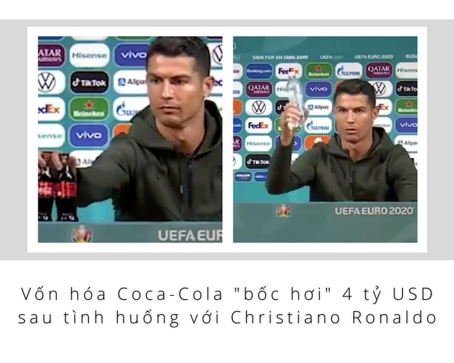 2 chai nước khiến Ronaldo 'ngứa mắt', vốn hóa Coca-Cola bốc hơi 4 tỷ USD sau 30 phút