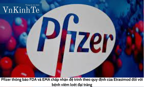 Pfizer thông báo FDA và EMA chấp nhận đệ trình theo quy định của Etrasimod đối với bệnh viêm loét đại tràng